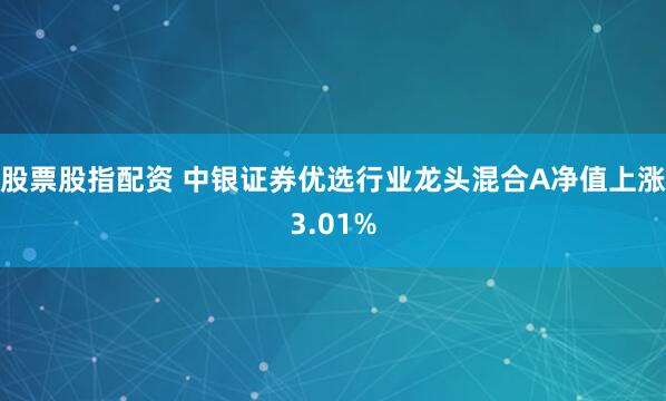 股票股指配资 中银证券优选行业龙头混合A净值上涨3.01%